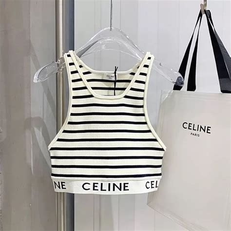 celine crop top grey|authentic celine tops.